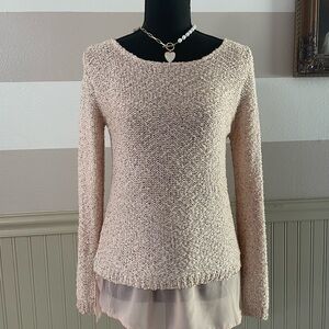 Apt. 9 Light Coral Cream Knit Sweater for Women size S